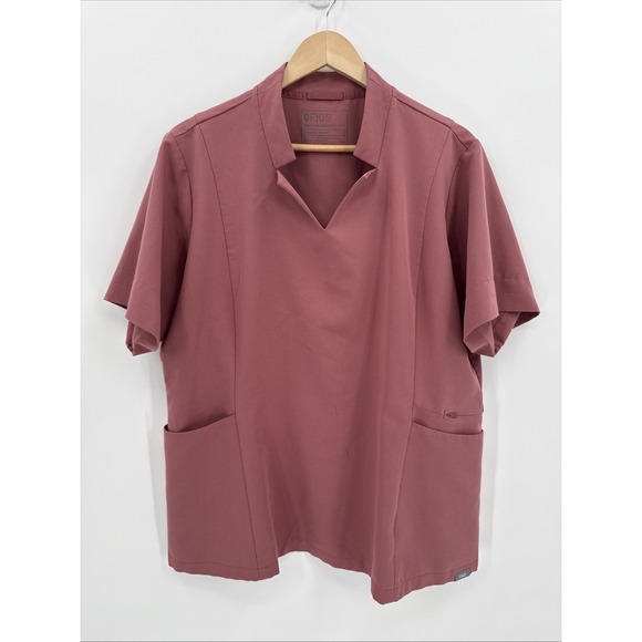 Figs Tops - FIGS Womens Technical Collection Mauve Short Sleeve V Neck Top XXL Medical